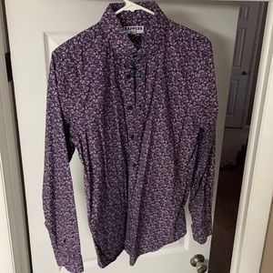 Express floral button down shirt